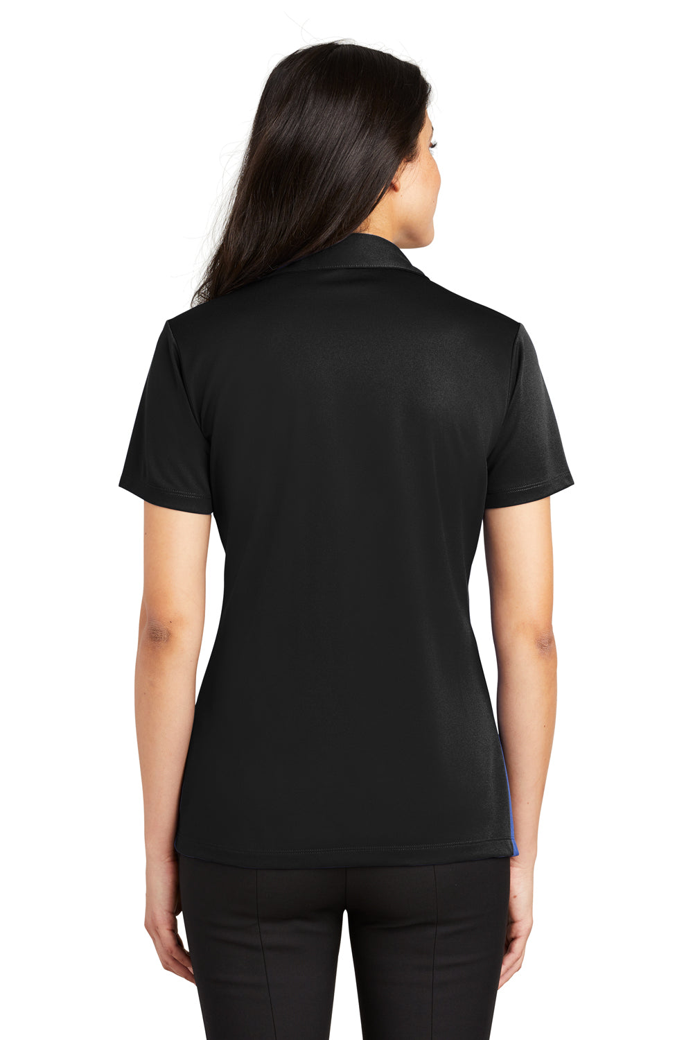 Port Authority L540 Womens Silk Touch Performance Moisture Wicking Short Sleeve Polo Shirt Black Back