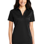 Port Authority Womens Silk Touch Performance Moisture Wicking Short Sleeve Polo Shirt - Black