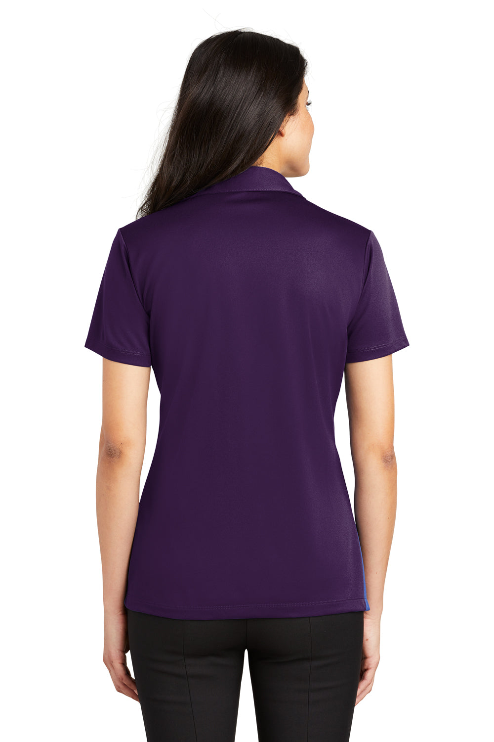 Port Authority L540 Womens Silk Touch Performance Moisture Wicking Short Sleeve Polo Shirt Purple Back