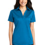 Port Authority Womens Silk Touch Performance Moisture Wicking Short Sleeve Polo Shirt - Brilliant Blue