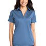 Port Authority Womens Silk Touch Performance Moisture Wicking Short Sleeve Polo Shirt - Carolina Blue