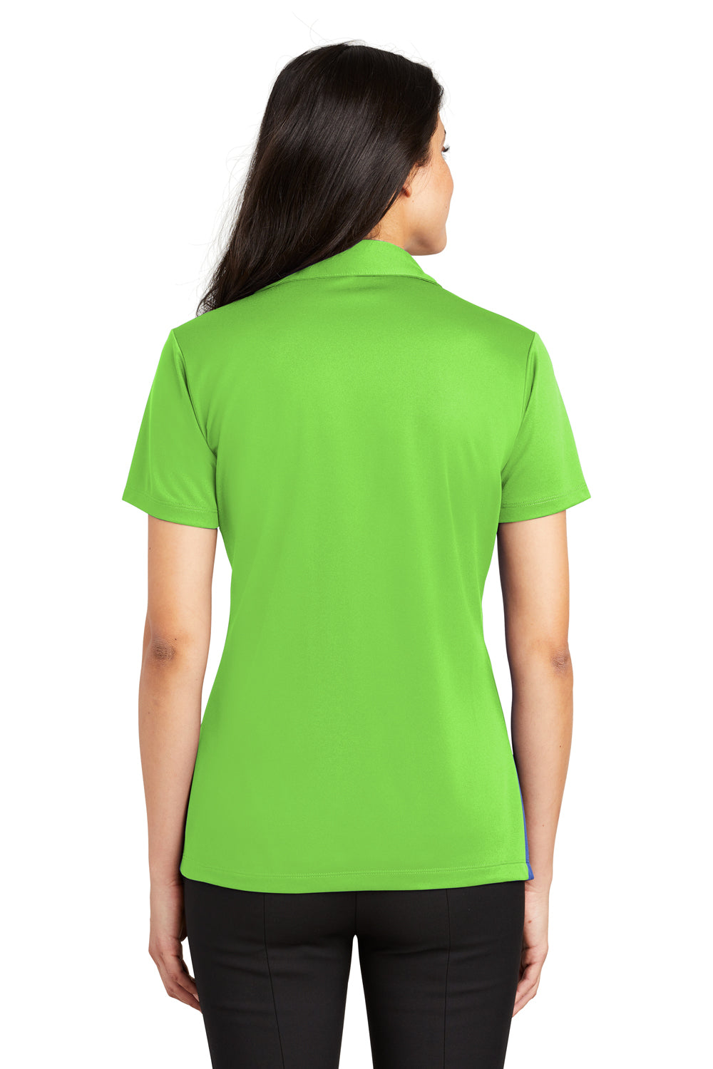 Port Authority L540 Womens Silk Touch Performance Moisture Wicking Short Sleeve Polo Shirt Lime Green Back