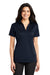 Port Authority L540 Womens Silk Touch Performance Moisture Wicking Short Sleeve Polo Shirt Navy Blue Front