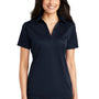 Port Authority Womens Silk Touch Performance Moisture Wicking Short Sleeve Polo Shirt - Navy Blue