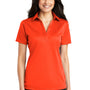 Port Authority Womens Silk Touch Performance Moisture Wicking Short Sleeve Polo Shirt - Neon Orange