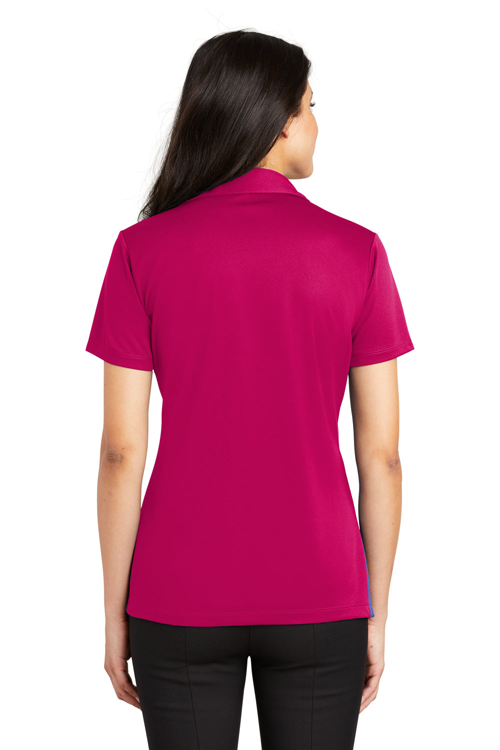 Port Authority L540 Womens Silk Touch Performance Moisture Wicking Short Sleeve Polo Shirt Raspberry Pink Back