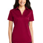 Port Authority Womens Silk Touch Performance Moisture Wicking Short Sleeve Polo Shirt - Red
