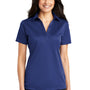 Port Authority Womens Silk Touch Performance Moisture Wicking Short Sleeve Polo Shirt - Royal Blue