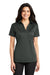 Port Authority L540 Womens Silk Touch Performance Moisture Wicking Short Sleeve Polo Shirt Steel Grey Front