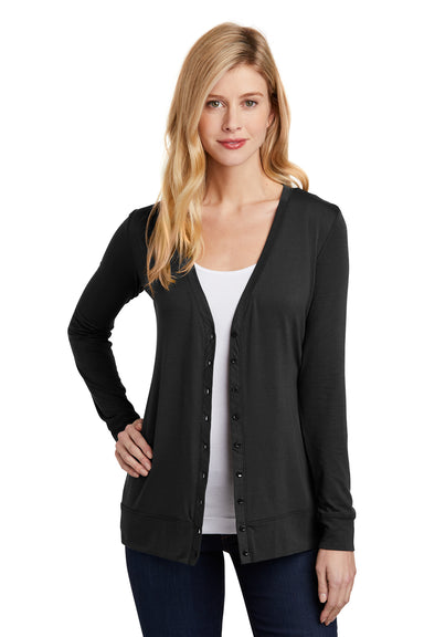 Port Authority L545 Womens Concept Long Sleeve Cardigan Sweater Black Front