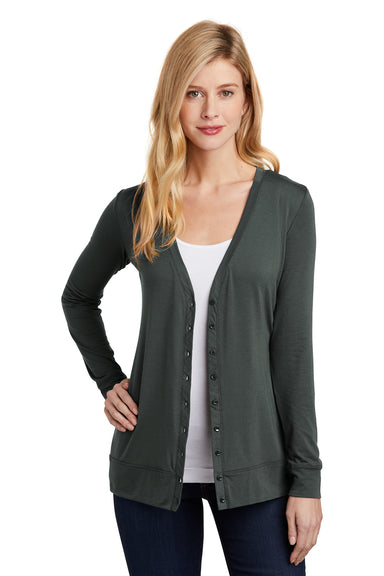 Port Authority L545 Womens Concept Long Sleeve Cardigan Sweater Smoke Grey Front
