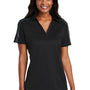 Port Authority Womens Silk Touch Performance Moisture Wicking Short Sleeve Polo Shirt - Black/Steel Grey