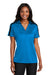Port Authority L547 Womens Silk Touch Performance Moisture Wicking Short Sleeve Polo Shirt Brilliant Blue/Black Front