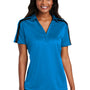Port Authority Womens Silk Touch Performance Moisture Wicking Short Sleeve Polo Shirt - Brilliant Blue/Black