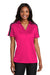 Port Authority L547 Womens Silk Touch Performance Moisture Wicking Short Sleeve Polo Shirt Raspberry Pink/Grey Front
