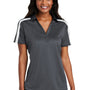 Port Authority Womens Silk Touch Performance Moisture Wicking Short Sleeve Polo Shirt - Steel Grey/White