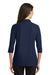 Port Authority L562 Womens Silk Touch 3/4 Sleeve Polo Shirt Navy Blue Back