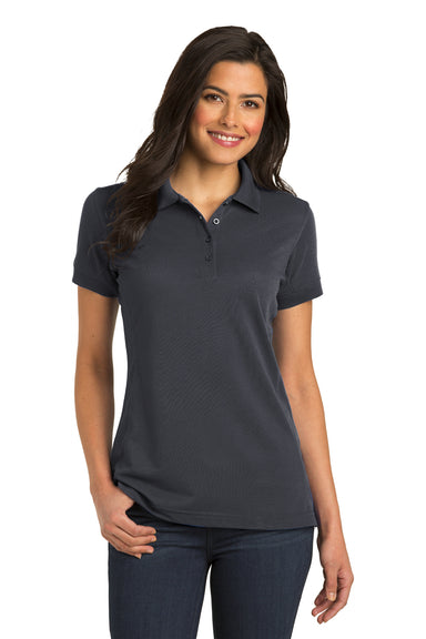 Port Authority L567 Womens 5-in-1 Performance Moisture Wicking Short Sleeve Polo Shirt Slate Grey Front