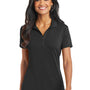 Port Authority Womens Cotton Touch Performance Moisture Wicking Short Sleeve Polo Shirt - Black