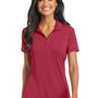 Port Authority Womens Cotton Touch Performance Moisture Wicking Short Sleeve Polo Shirt - Chili Red