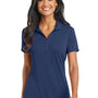 Port Authority Womens Cotton Touch Performance Moisture Wicking Short Sleeve Polo Shirt - Estate Blue