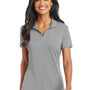 Port Authority Womens Cotton Touch Performance Moisture Wicking Short Sleeve Polo Shirt - Frost Grey