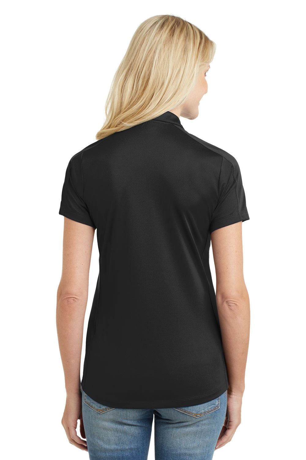Port Authority L569 Womens Moisture Wicking Short Sleeve Polo Shirt Black Back