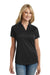Port Authority L569 Womens Moisture Wicking Short Sleeve Polo Shirt Black Front