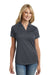 Port Authority L569 Womens Moisture Wicking Short Sleeve Polo Shirt Graphite Grey Front