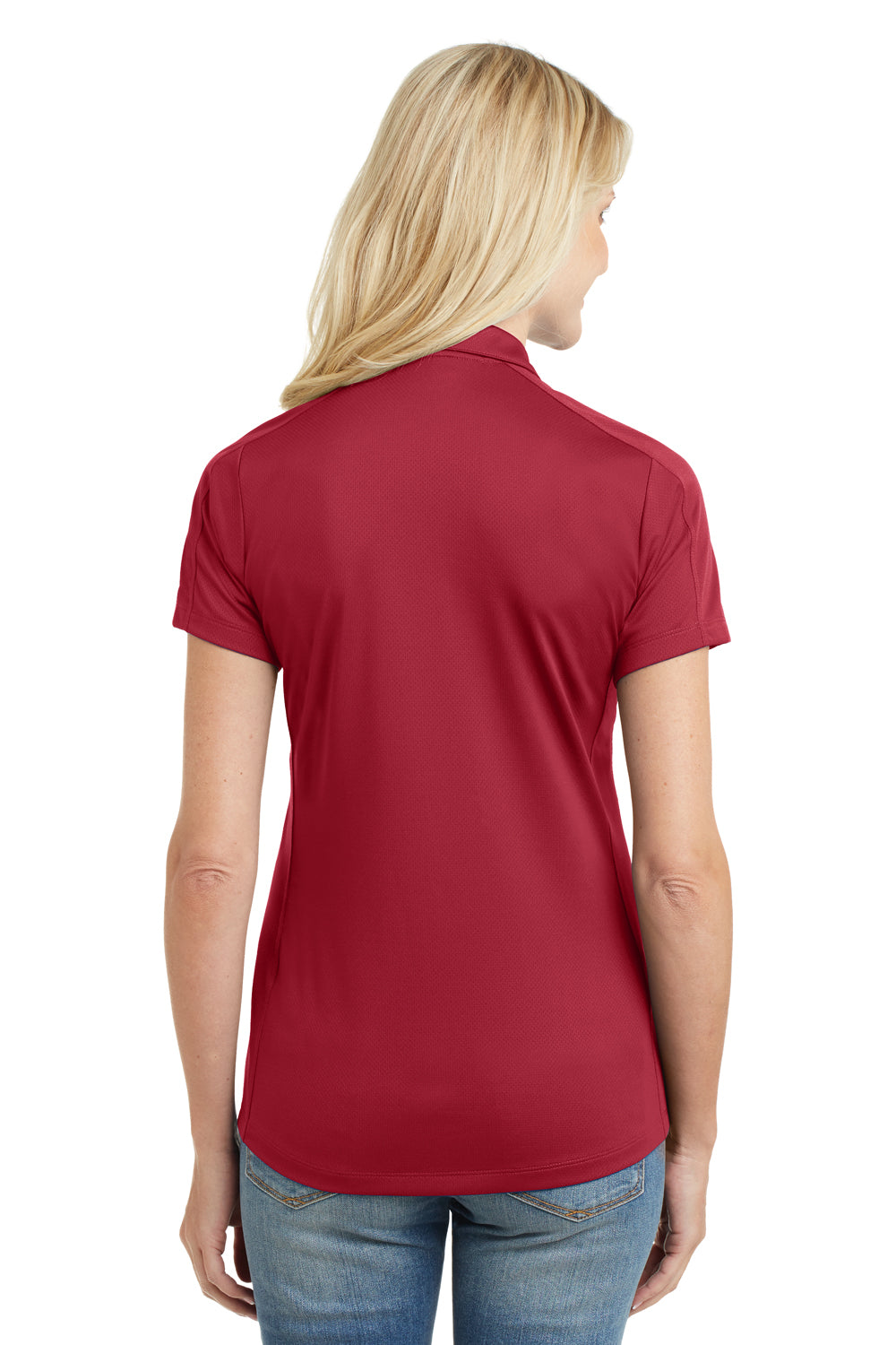 Port Authority L569 Womens Moisture Wicking Short Sleeve Polo Shirt Red Back