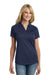 Port Authority L569 Womens Moisture Wicking Short Sleeve Polo Shirt Navy Blue Front