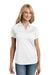 Port Authority L569 Womens Moisture Wicking Short Sleeve Polo Shirt White Front