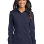 Port Authority Womens Dimension Moisture Wicking Long Sleeve Button Down Shirt - Dark Navy Blue