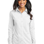 Port Authority Womens Dimension Moisture Wicking Long Sleeve Button Down Shirt - White