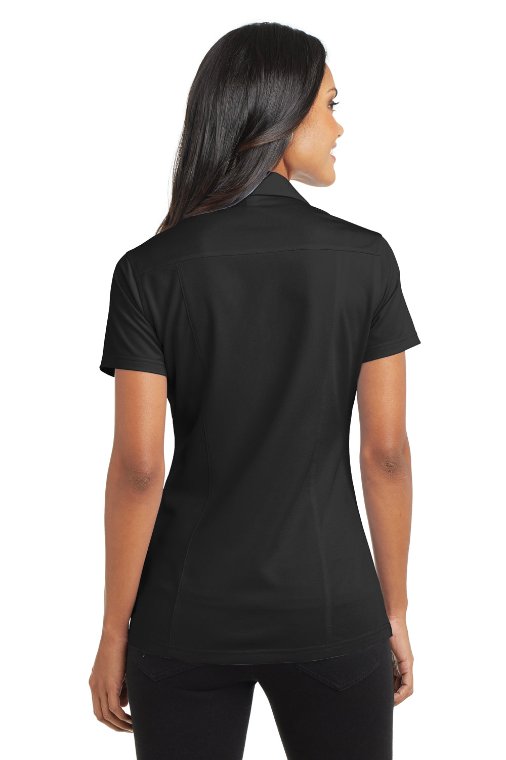 Port Authority L571 Womens Dimension Moisture Wicking Short Sleeve Polo Shirt Black Back