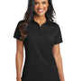 Port Authority Womens Dimension Moisture Wicking Short Sleeve Polo Shirt - Black