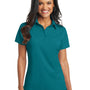 Port Authority Womens Dimension Moisture Wicking Short Sleeve Polo Shirt - Dark Teal Green