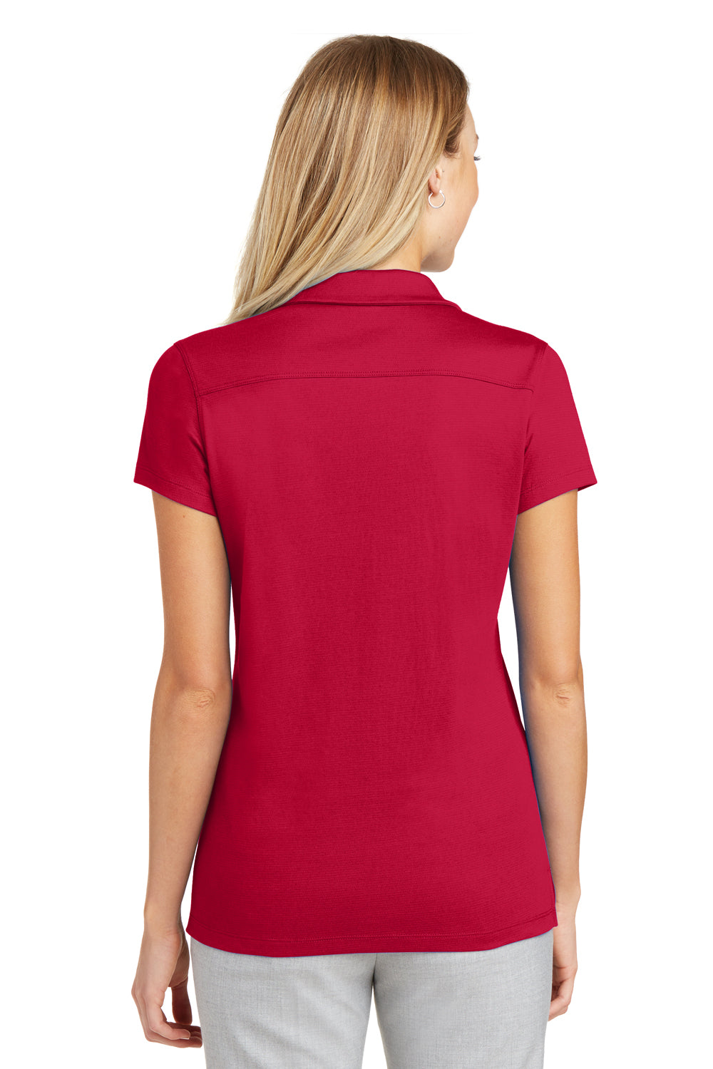Port Authority L573 Womens Rapid Dry Moisture Wicking Short Sleeve Polo Shirt Red Back