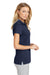 Port Authority L573 Womens Rapid Dry Moisture Wicking Short Sleeve Polo Shirt Navy Blue Side