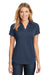 Port Authority L574 Womens Digi Heather Performance Moisture Wicking Short Sleeve Polo Shirt Navy Blue Front