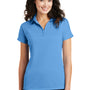Port Authority Womens Crossover Moisture Wicking Short Sleeve Polo Shirt - Azure Blue - Closeout
