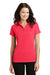Port Authority L575 Womens Crossover Moisture Wicking Short Sleeve Polo Shirt Hibiscus Pink Front