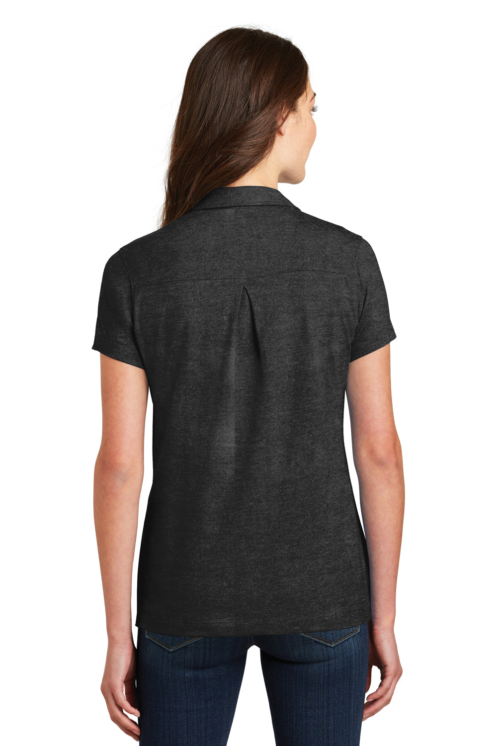 Port Authority L577 Womens Meridian Short Sleeve Polo Shirt Black Back