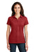 Port Authority L577 Womens Meridian Short Sleeve Polo Shirt Red Front