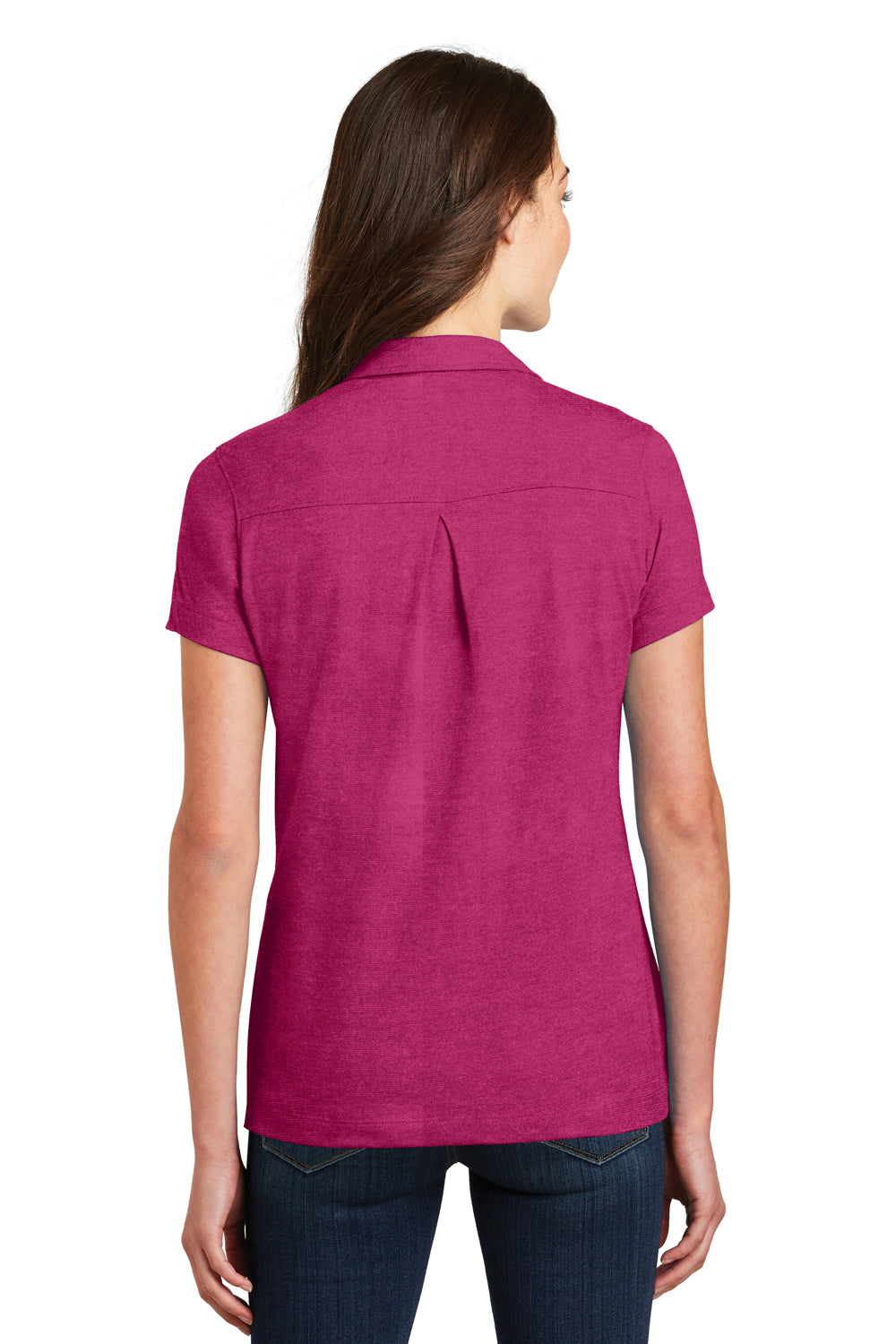 Port Authority L577 Womens Meridian Short Sleeve Polo Shirt Azalea Pink Back