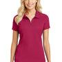 Port Authority Womens Moisture Wicking Short Sleeve Polo Shirt - Dark Fuchsia Pink - Closeout