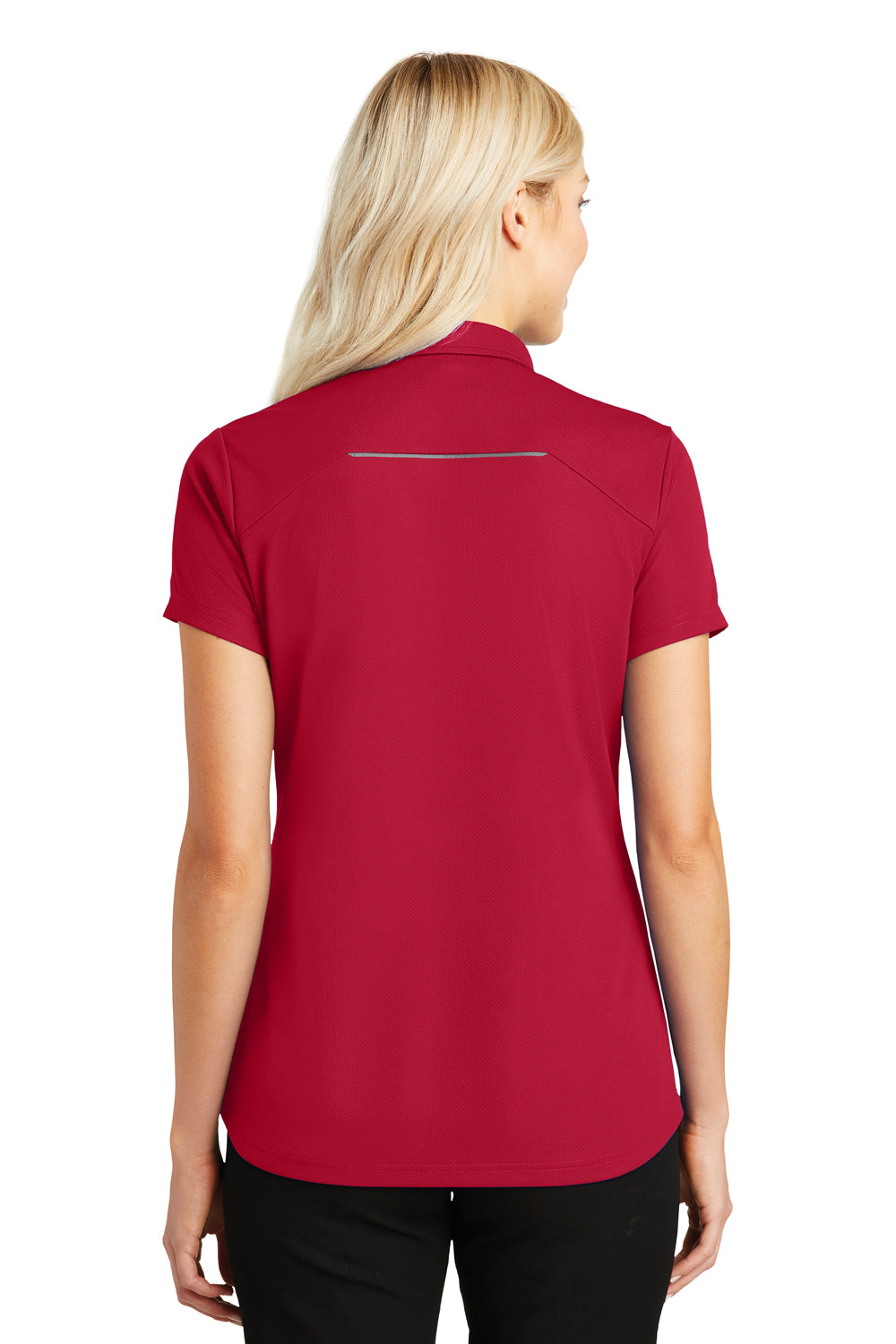Port Authority L580 Womens Moisture Wicking Short Sleeve Polo Shirt Red Back