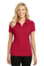 Port Authority L580 Womens Moisture Wicking Short Sleeve Polo Shirt Red Front