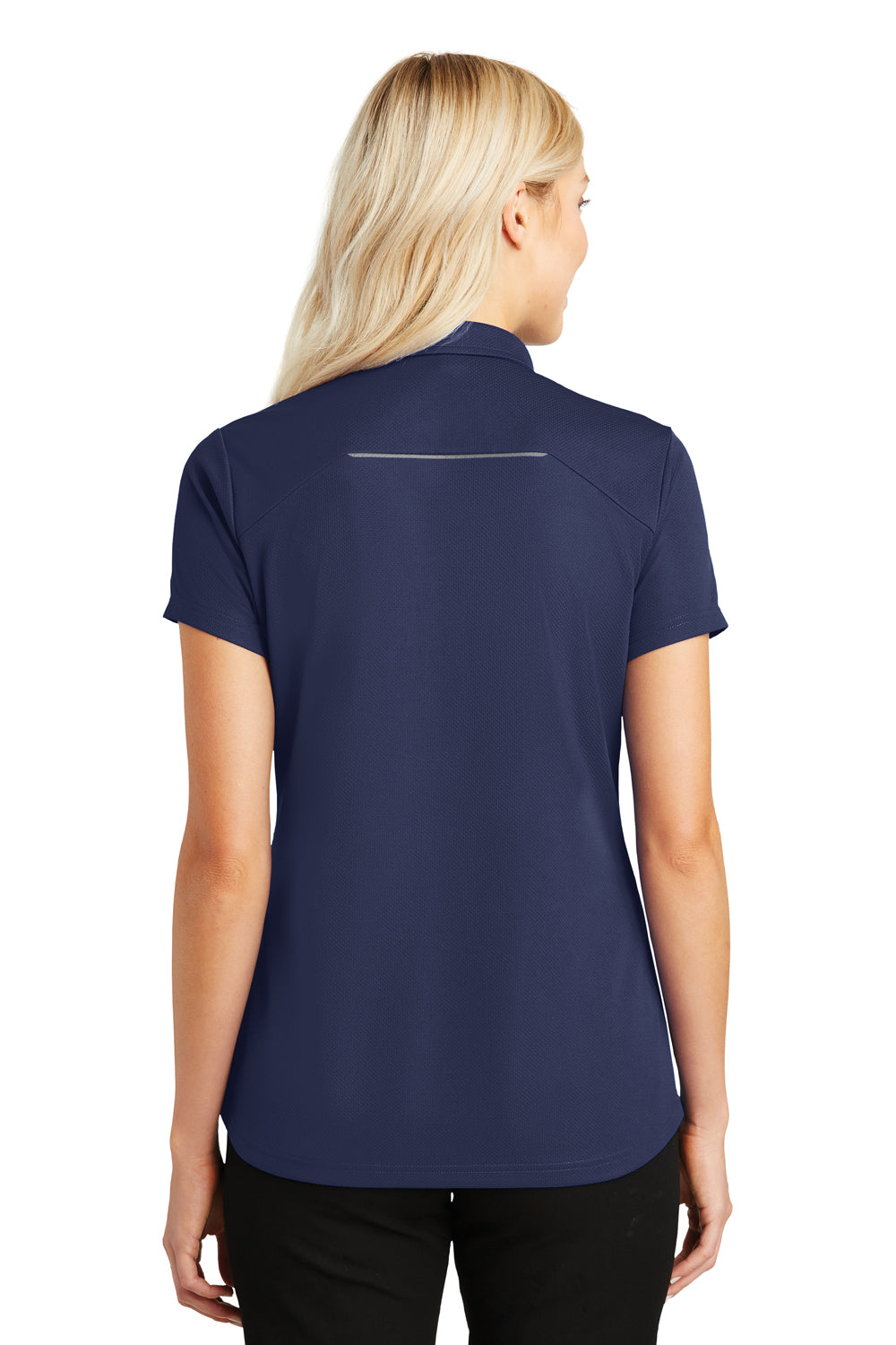 Port Authority L580 Womens Moisture Wicking Short Sleeve Polo Shirt Navy Blue Back