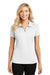 Port Authority L580 Womens Moisture Wicking Short Sleeve Polo Shirt White Front